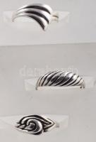 Ezüst (Ag) 3 db mintás gyűrű, jelzett, méret: 56, 54, 51, nettó: 6 g