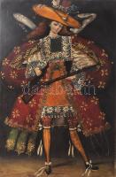 Jelzés nélkül: Bécsi nemes portréja. Nyomat, olaj, vászon. 58×39 cm