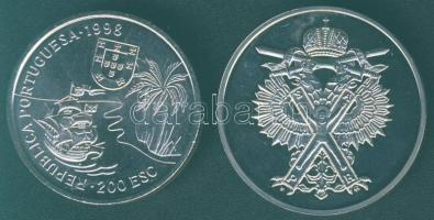Portugália 1998. 200Esc Ag "Afrika felfedezése" T:BU + Oroszország DN "300 éves az or...