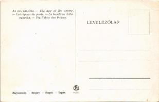 Az őrs zászlója. Cserkész művészlap. Rigler József Ede kiadása R.J.E. 8006. / Hungarian boy scout ar...