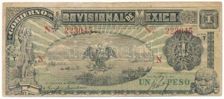 Mexikói államok / Mexikói Szövetségi Kerület 1914. 1P "Gobierno Provisional de Mexico" helyipénz "T 223045" T:VG Mexican states / Federal District of Mexico 1914. 1 Pesos "Gobierno Provisional de Mexico" local money "T 223045" C:VG Krause P#S709
