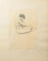 Orsós Ferenc (1879-1962), 8 db mű: Álló női aktok. Ceruza, papír, egyik jelzett. Paszpartuban. 37×26...