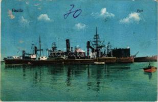 1922 Braila, Port / port, steamship (glue marks)