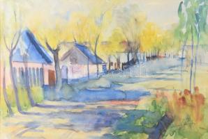 Prokop Péter (1919-2003): Kalocsai utca, 1952. Akvarell, papír, jelezve jobbra lent, paszpartuban. 3...