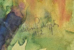 Prokop Péter (1919-2003): Kalocsai utca, 1952. Akvarell, papír, jelezve jobbra lent, paszpartuban. 3...