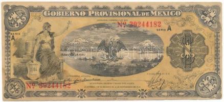 Mexikói államok / Veracruz 1915. 1P "Gobierno Provisional de Mexico" helyipénz "A 39244182" T:F ázott papír Mexican states / Veracruz 1915. 1 Peso "Gobierno Provisional de Mexico" local money "A 39244182" C:F wet paper Krause P#S1101