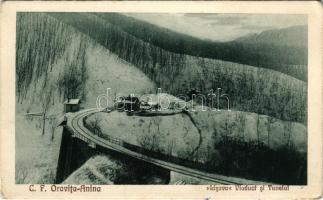 Oravicabánya, Oravica, Oravicza, Oravita; Lisava Viaduct si Tunelul. Felix Weiss / vasúti híd télen, viadukt / railway bridge in winter, tunnel (EB)