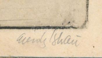 Élesdy István (1912-1987): Arckép (Kopp Jenő?). Rézkarc, papír, jelzett. Paszpartuban. 19,5x13,5 cm