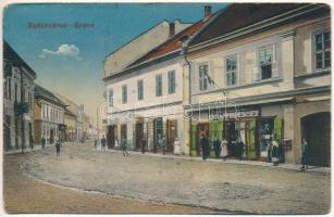 1917 Szászváros, Broos, Orastie; Szászvárosi könyvnyomda rt. könyv és papírkereskedése és saját kiadása, Singer üzlet / shops (ázott / wet damage)