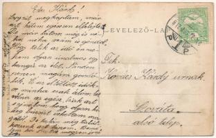 1912 Marosvásárhely, Targu Mures; Villasor a Trébelyben, lovaskocsi. Porjes S. Sándor kiadása / stre...