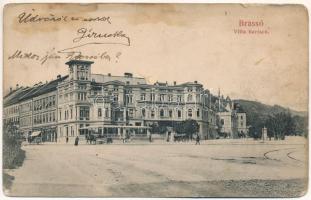 1906 Brassó, Kronstadt, Brasov; Rezső körút, Villa Kertsch / street view, villa (ázott / wet damage)