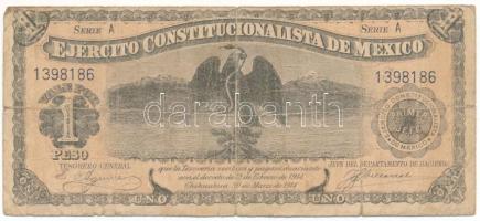 Mexikói államok / Chihuahua 1914. 1P "Ejército Constitucionalista de México" helyipénz "A 1398186" T:VG Mexican states / Chihuahua 1914. 1 Peso "Ejército Constitucionalista de México" local money "A 1398186" C:VG Krause P#S523