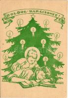 Boldog karácsonyt! Cserkész művészlap / Hungarian boy scout art postcard, Christmas s: Márton L. (gyűrődés / crease)