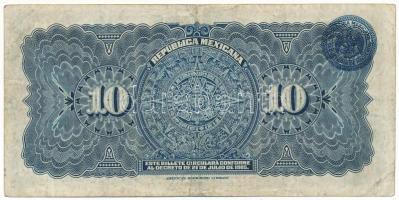 Mexikói államok / Mexikói Szövetségi Kerület 1915. 10P "Gobierno Constitucionalista" helyi...