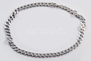 Ezüst (Ag) lapos pancer bokalánc, jelzett, h: 26 cm, nettó: 8,6 g