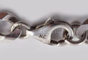 Ezüst (Ag) lapos pancer bokalánc, jelzett, h: 26 cm, nettó: 8,6 g