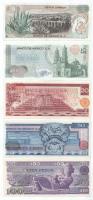 Mexikó 1972. 5P + 1974. 10P + 1977. 20P + 1978. 50P + 1982. 100P T:AU-F szép papír
Mexico 1972. 5 P...
