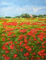 Witkovszky Erika (1937-): Pipacstenger. Akvarell, papír, jelezve jobbra lent. 40x30,5 cm.