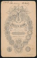 1889 Sztankóczy Mihály portréja, vizitkártya Goszleth István budapesti műterméből, a hátoldalon feli...
