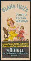 Müller J. L. Blaha Lujza púderkrém számolócédula