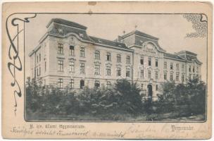 1905 Temesvár, Timisoara; M. kir. állami főgimnázium. Divald Károly kiadása / high school. Art Nouveau (fl)