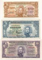 Uruguay DN(1948) 1P + 5P + 10P T:XF,F, szép papír Uruguay ND(1948) 1 Peso + 5 Pesos + 10 Pesos C:XF,F, fine paper Krause P#35, P#36, P#37