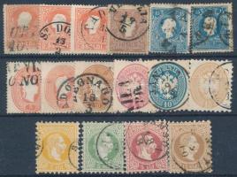 Ausztria Lombardo és Venetia 1858-1883 16 db bélyeg stecklapon