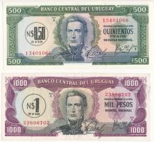 Uruguay DN(1975) 500P fekete "N$0,50" felülbélyegzéssel + 1000P fekete "N$1" felülbélyegzéssel T:AU,F szép papír Uruguay ND(1975) 500 Pesos with black "N$0,50" overprint + 1000 Pesos with black "N$1" overprint C:AU,F fine paper Krause P#54, P#55
