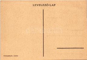 Cserkész művészlap. Farkaskölyök kiadás / Hungarian boy scout art postcard with wolf (EK)