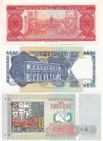 Uruguay DN(1967) 100P + DN(1989) 50P + 1998. 5P T:AU, közte egy XF
Uruguay ND(1967) 100 Pesos + ND(...