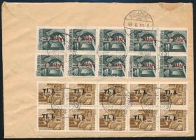 1946.02.04. (7. díjszabás) Ajánlott levél 30 db Kisegítő bélyeggel, "ELEK" - "BUDAPES...