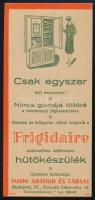 Hahn Arthur és Társai hűtőkészülék számolócédula