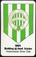 1981 Ferencvárosi Torna Club (FTC, Fradi) kártyanaptár
