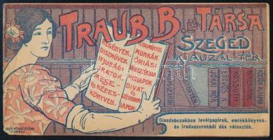 Traub B. és Társa Szeged díszdobozok, levélpapírok számolócédula