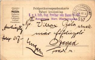 1916 Weihnachtsgrüsse aus dem Felde, Isonzo Armee 1915. Feldpostkorrespondenzkarte / Osztrák-magyar ...