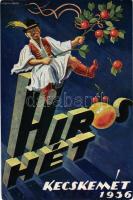 1936 Kecskemét, Hírös Hét reklámja 1936. július 11-19. s: Imre Gábor (vágott / cut)