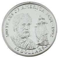Cook-szigetek 1990. 10D Ag "500 éves Amerika 1492-1992" kapszulában, műanyag tokban T:PP Cook Islands 1990. 10 Dollars Ag "500 Years of America 1492-1992" C:PP in capsule and plastic case  Krause KM#90