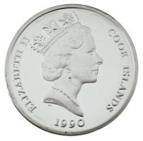 Cook-szigetek 1990. 10D Ag "500 éves Amerika 1492-1992" kapszulában, műanyag tokban T:PP
...