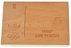 Spanyolország 1990. 2000P Ag "Nyári Olimpia 1992 Barcelona - Barcelona'92 logó" fa dí...