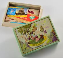 A Szerencsi Csokoládégyár "Keringő" desszert papírdoboza + 13 db retró csokipapír