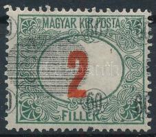 Temesvár 1919 Portó 2f elcsúszott fekete felülnyomattal, Bodor vizsgálójellel (halvány gumihiba / light gum disturbance)