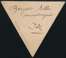 1921 Felvidék, Rózsahegy / Ruzomberok, meghívó muzulmánok estélyére a rózsahegyi fonógyárba