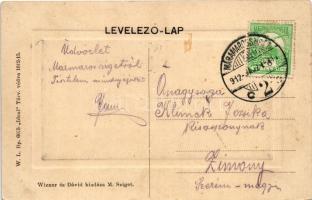1912 Máramarossziget, Sighetu Marmatiei; Erzsébet főtér, Máramarosi leszámítolóbank részvénytársaság...