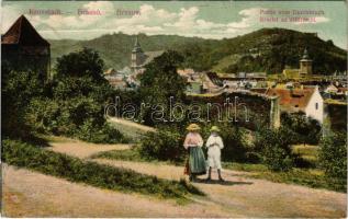 1916 Brassó, Kronstadt, Brasov; részlet az áttörésről / Partie vom Durchbruch / general view, promenade + "K.u.k. Militärbriefzensur ? Brassó" (EK)