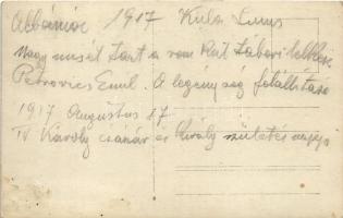 1917 Albánia, Kula Lums (Kulla e Lumës), nagymisét tart Petrovics Emil római katolikus tábori lelkés...