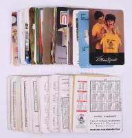 Vegyes kártyanaptár tétel, kb. 100 db