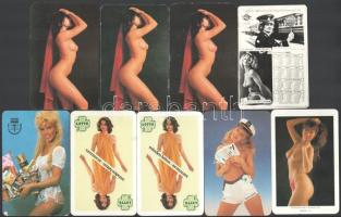 1986-1989 Vegyes erotikus kártyanaptárak, 9 db
