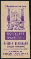 Pfeifer Ferdinánd Nemzeti Könyvkereskedés Bp. számolócédula
