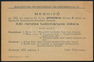 "Spolio" Spolarich és Martonffy Gyógyszerművek meghívója Likvozil tabletta reklámjával