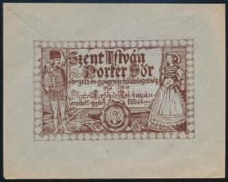 1929 A Kőbányai Serfőző Rt. fejléces borítékja, hátoldalán a "Szent István Porter Sör" reklámmal